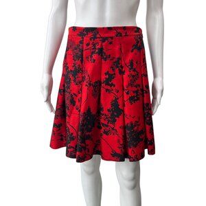 Diane Von Furstenberg Red Black Gemma Wool Silk Skirt size 6